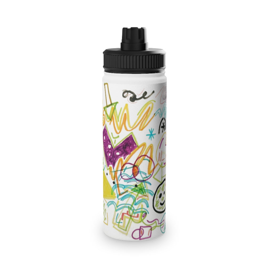 Graffiti Art Stainless Steel Water Bottle, Sports Lid