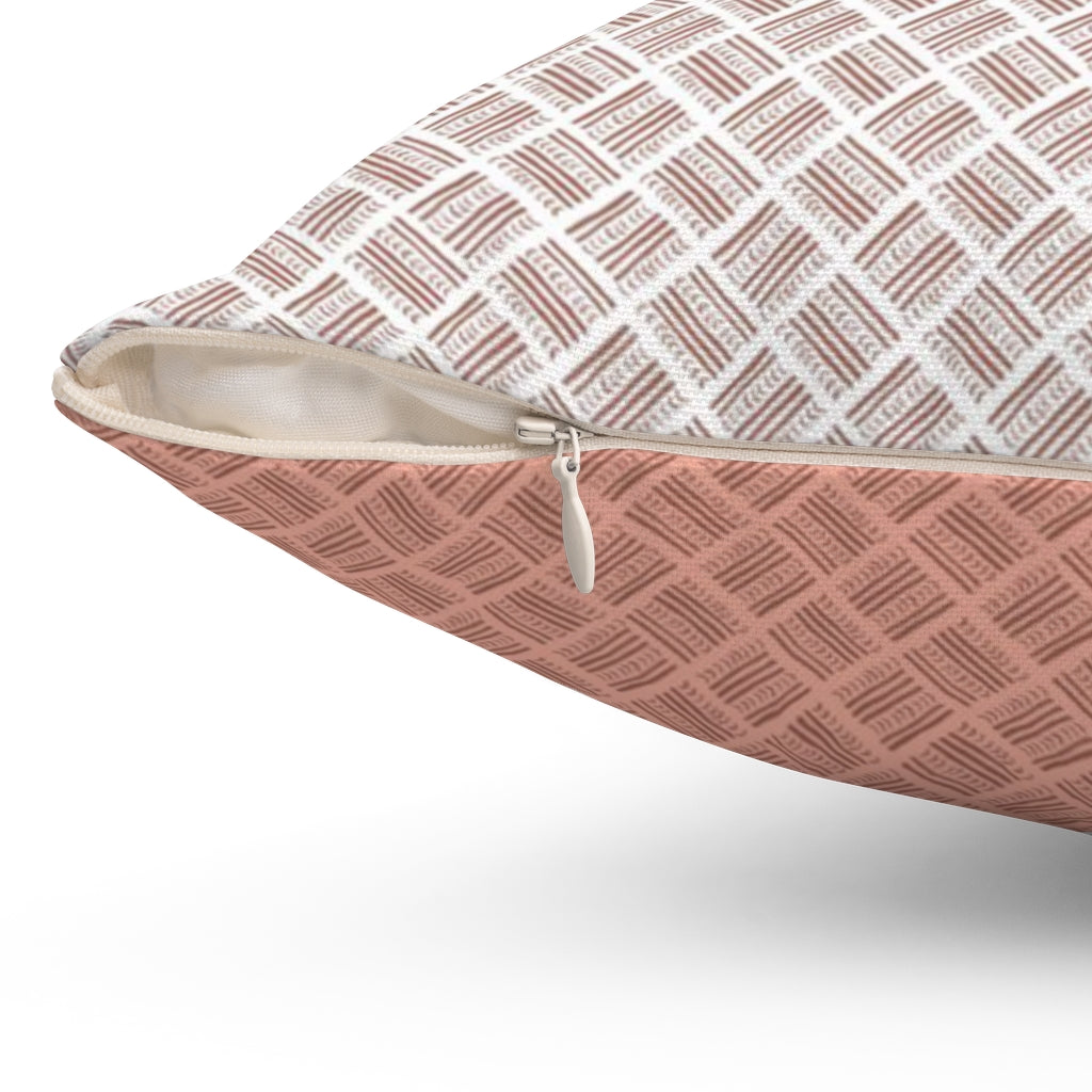 Watercolor Basketweave 2-sided Printed Spun Polyester Square Pillow