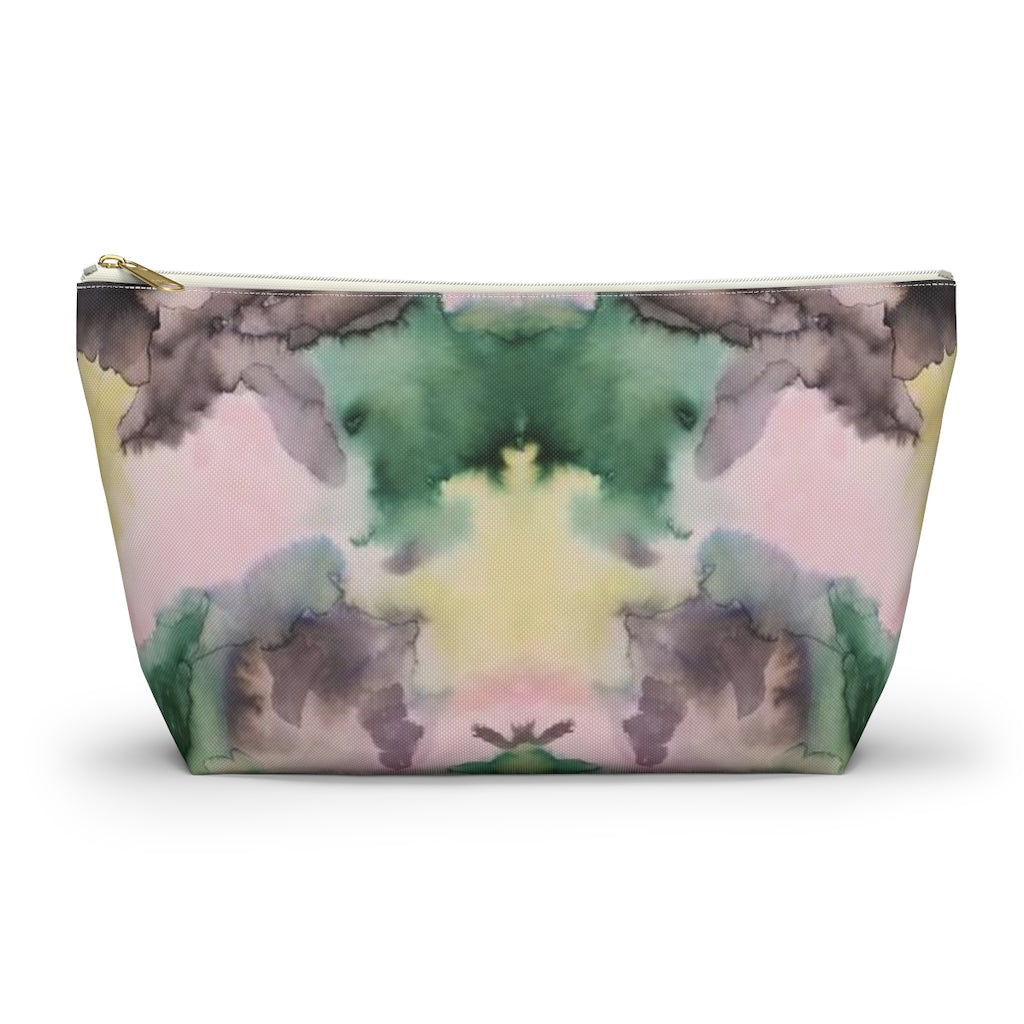 Watercolor Camo Printed Accessory Pouch w T-bottom