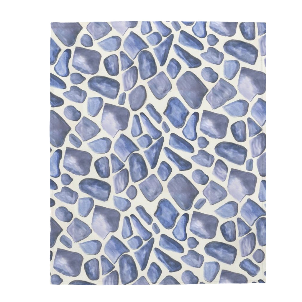 Blue Giraffe Velveteen Plush Blanket