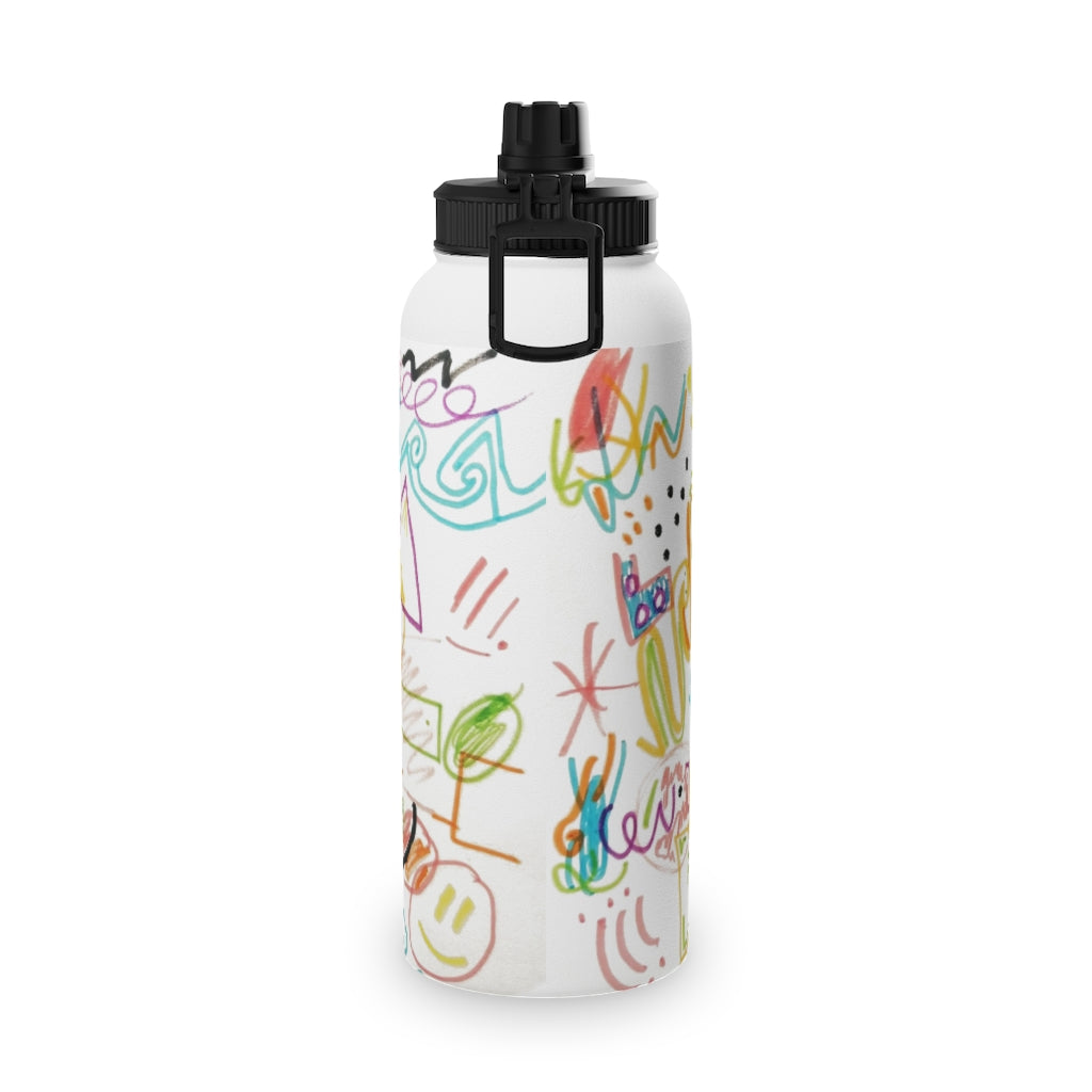 Graffiti Art Stainless Steel Water Bottle, Sports Lid