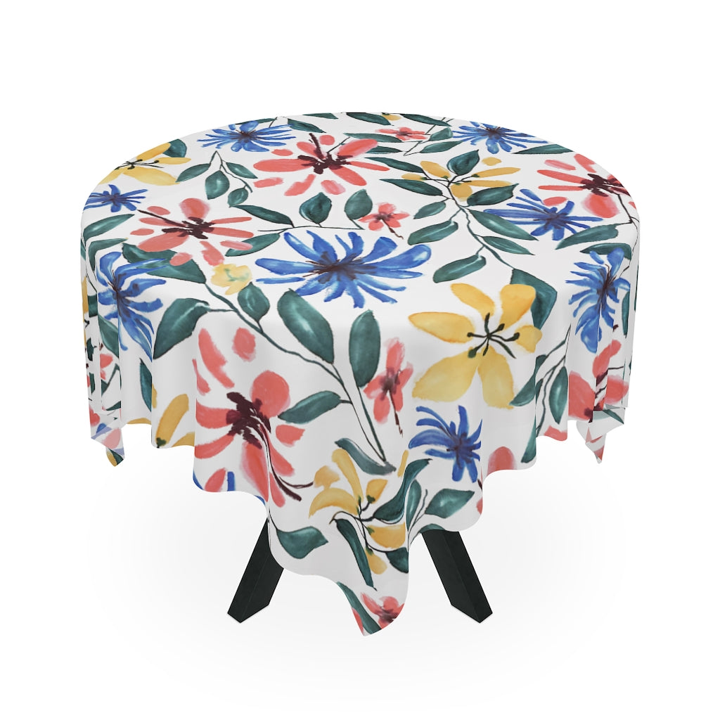 Watercolor Flower Printed Table Cloth