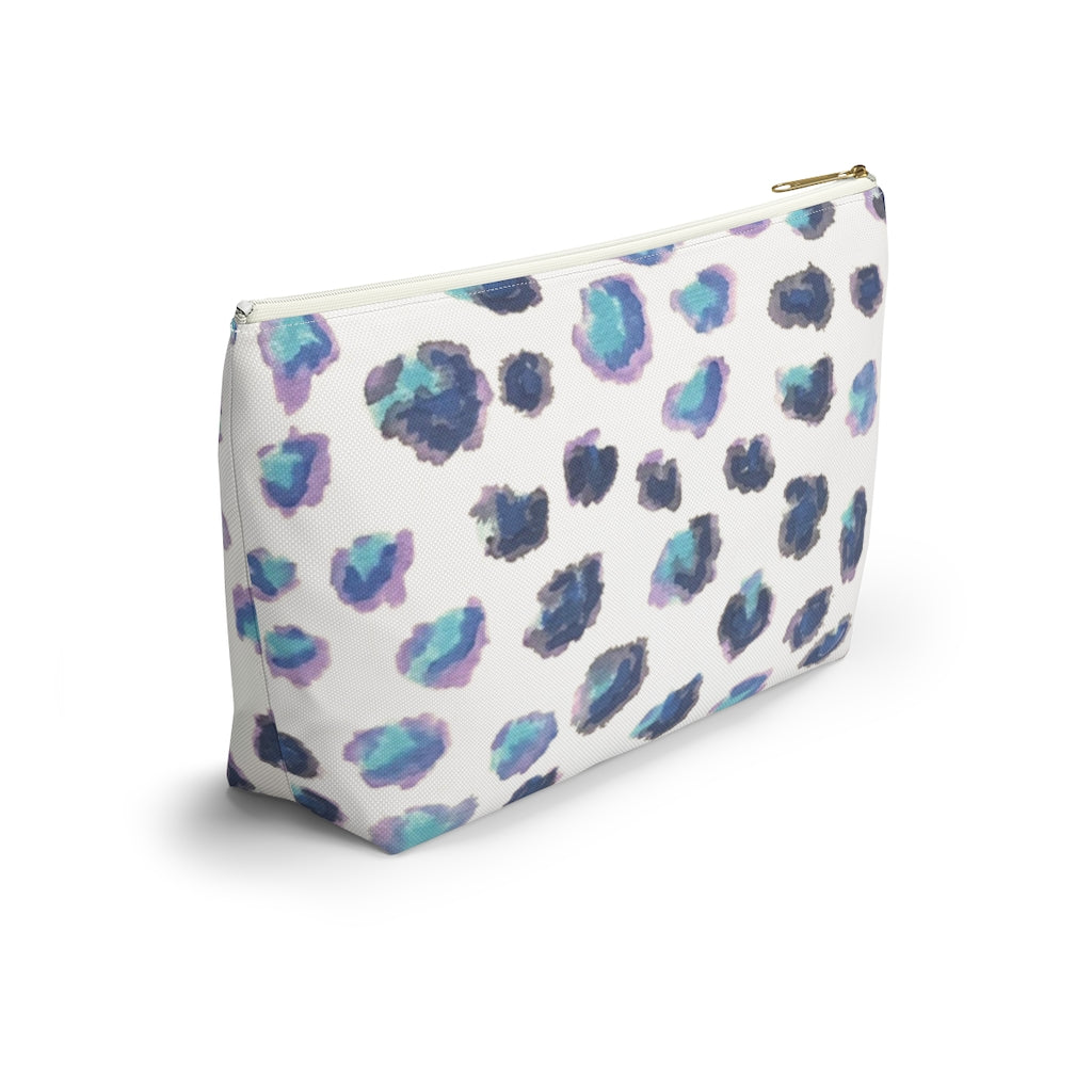 Blue Cheetah Accessory Pouch w T-bottom