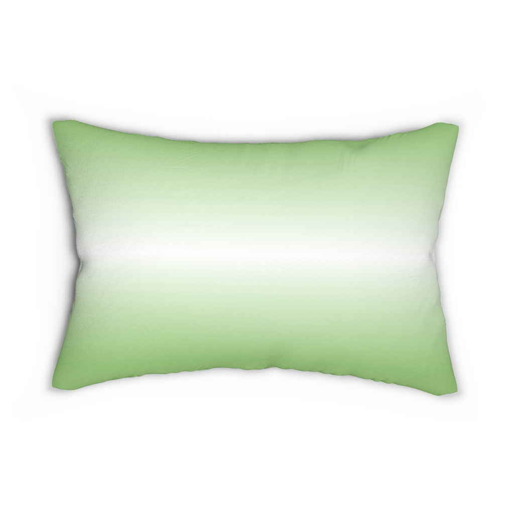 Gratitude Attitude GREEN Spun Polyester Lumbar Pillow 14"x20"