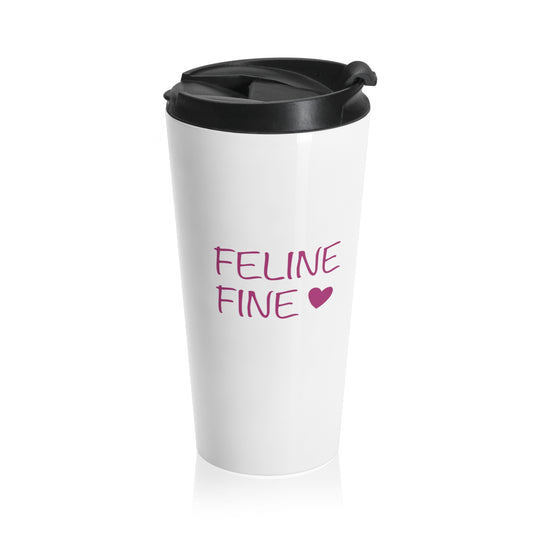 Feline Fine Stainless Steel Travel Mug 15 oz
