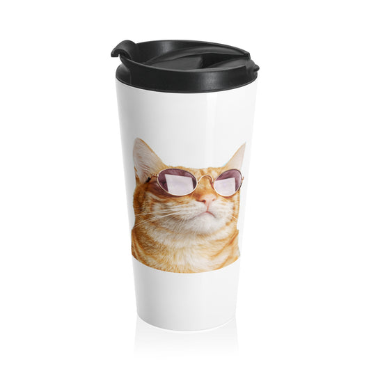 Feline Fine Stainless Steel Travel Mug 15 oz