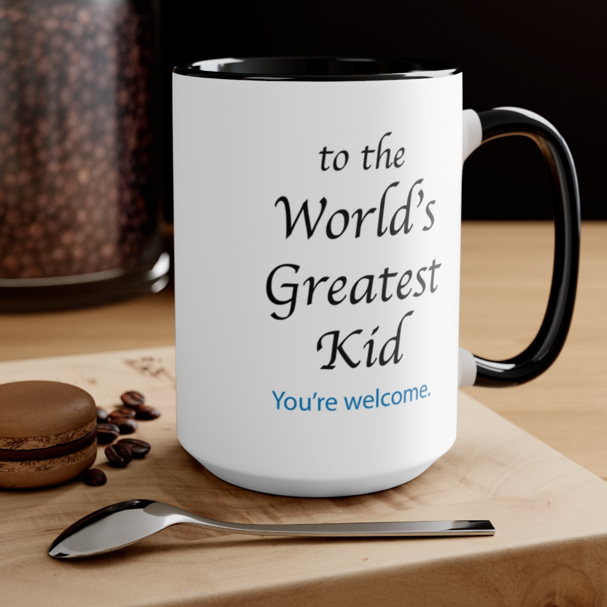 Worlds Greatest Dad to the Worlds Greatest Kid Accent Mug