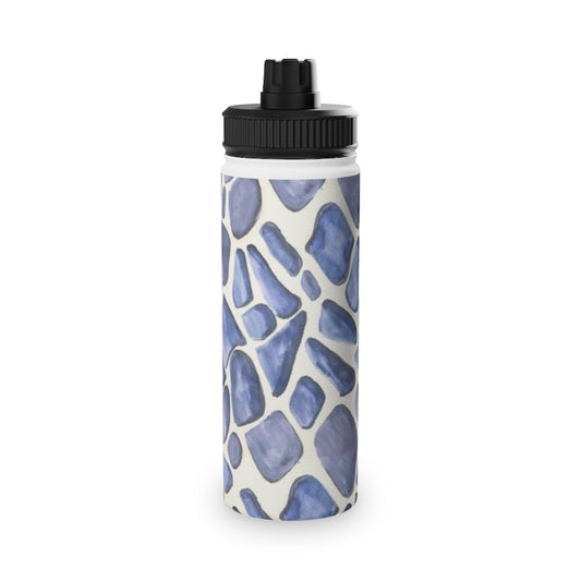 Blue Giraffe Stainless Steel Water Bottle, Sports Lid