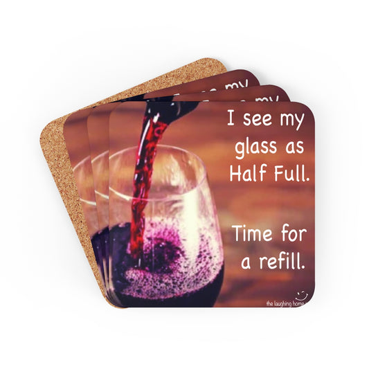 Time for a Refill Corkwood Coaster Set of 4