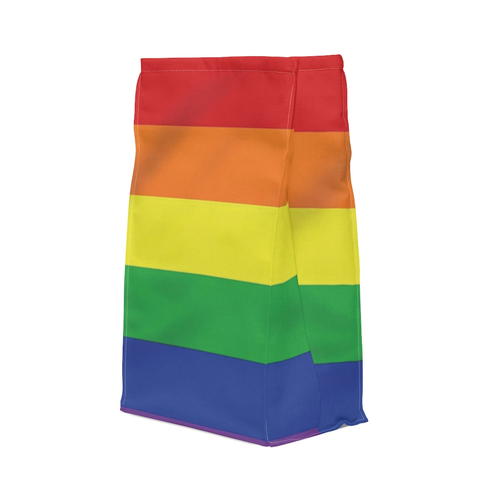 Rainbow Stripe Printed Polyester Lunch Bag