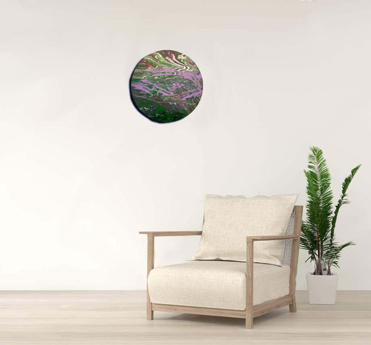 Original Painting, Abstract Acrylic on canvas 12” ROUND