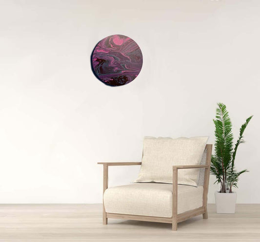 Original Painting, Abstract Acrylic on canvas 12” ROUND