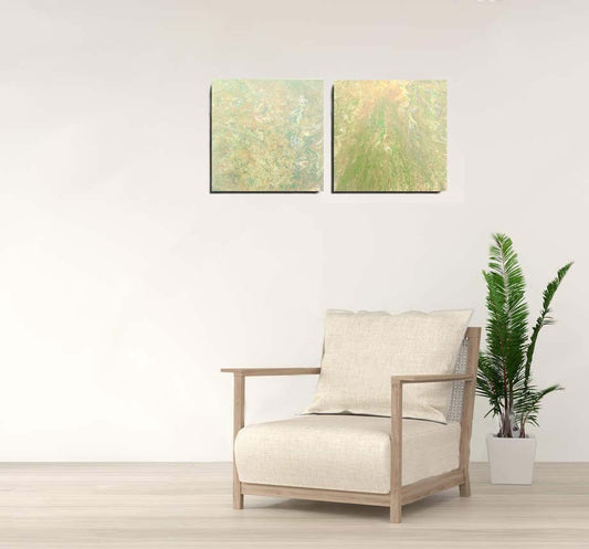 Original Painting, Abstract Acrylic on canvas 12” x 12” 2 panel (12" x 24")