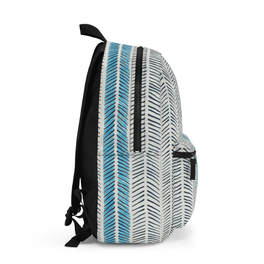 Painted Herringbone Printed Backpack (Made in USA)