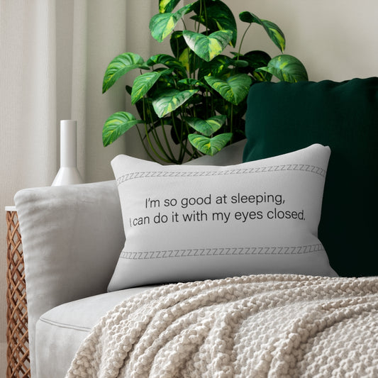 So Good At Sleeping WHITE Spun Polyester Lumbar Pillow 14"x20"
