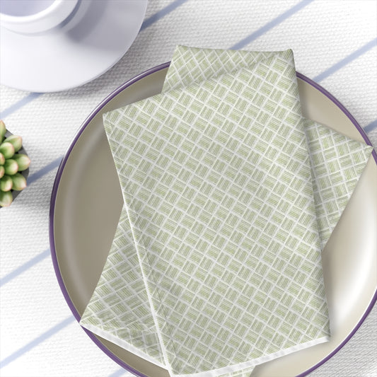 Green Basketweave Napkins, Set of 4