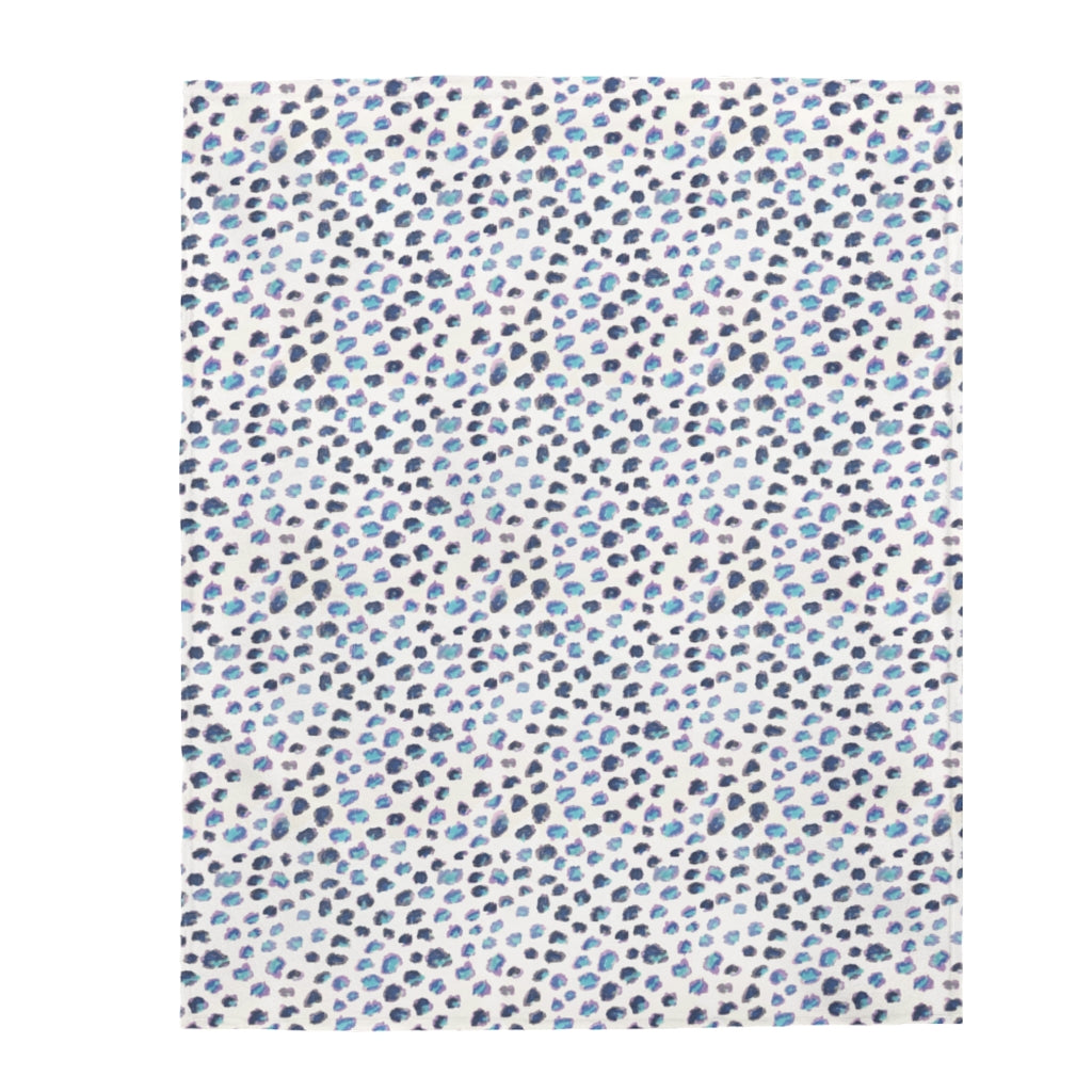 Blue Cheetah Velveteen Plush Blanket