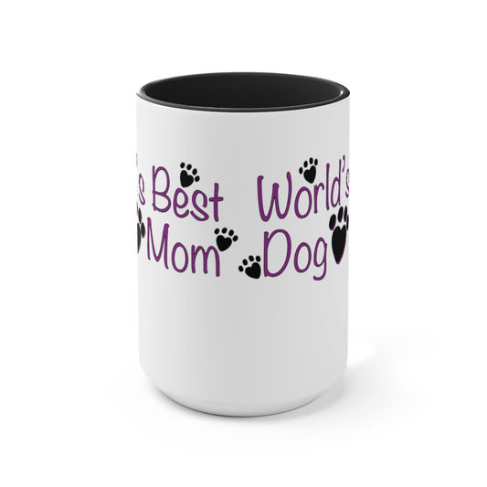 Worlds Best Dog Mom Accent Mug