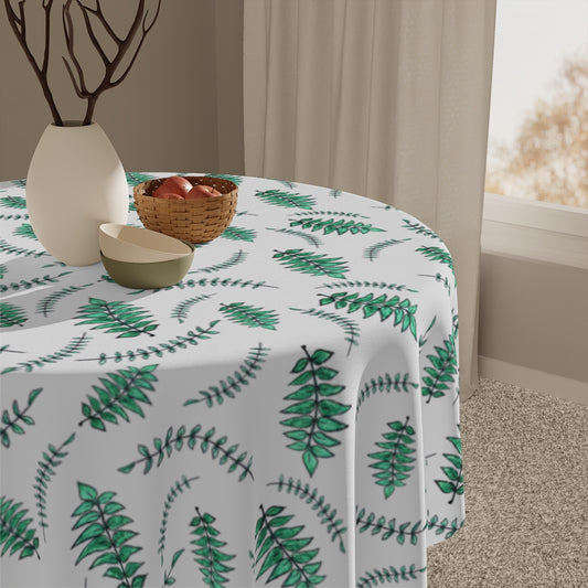 Watercolor Palm Leaves Printed Table Cloth
