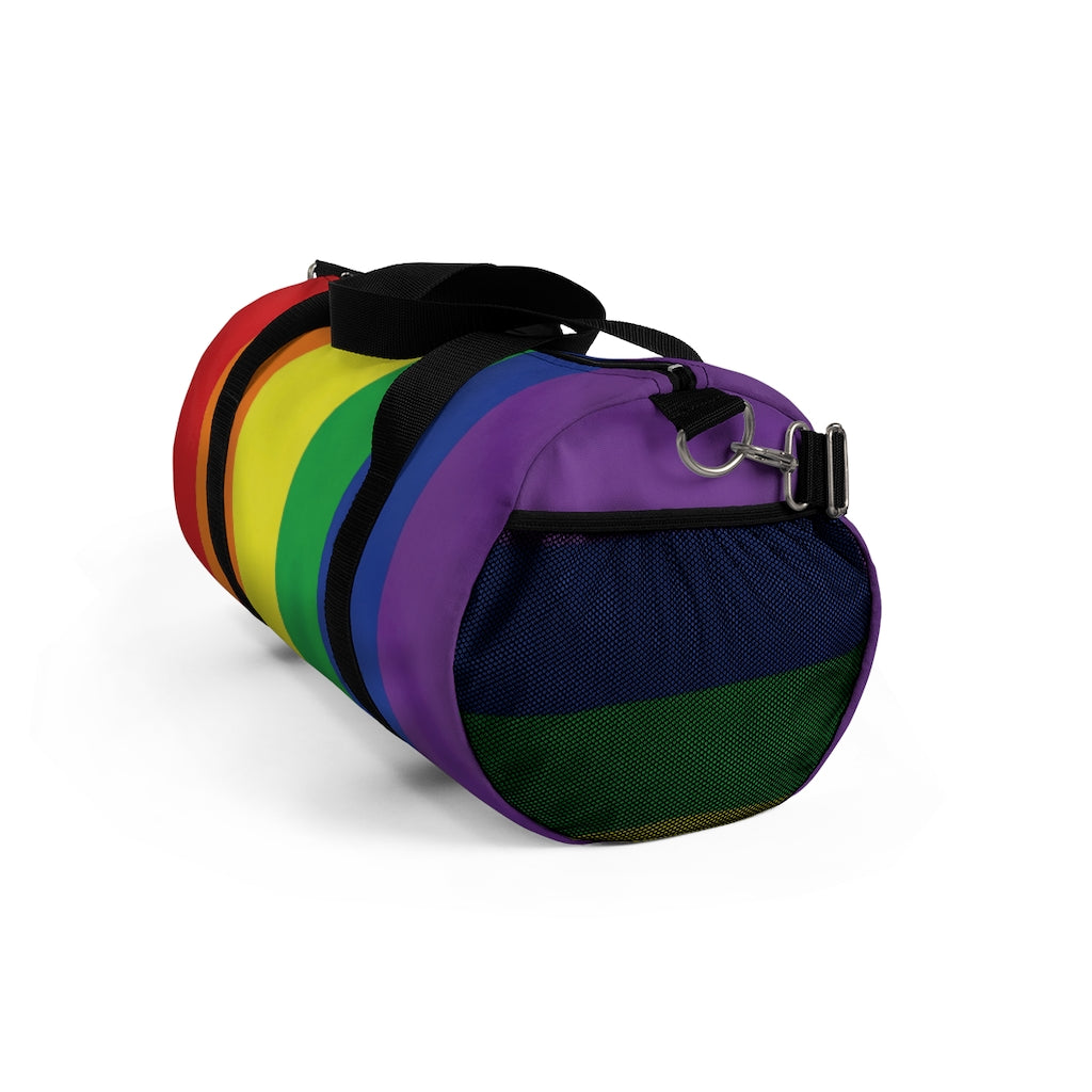 Rainbow Stripe Printed Duffel Bag
