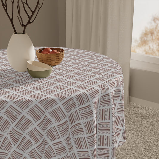 Watercolor Basketweave Printed Table Cloth
