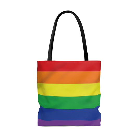 Rainbow Stripe Printed Tote Bag