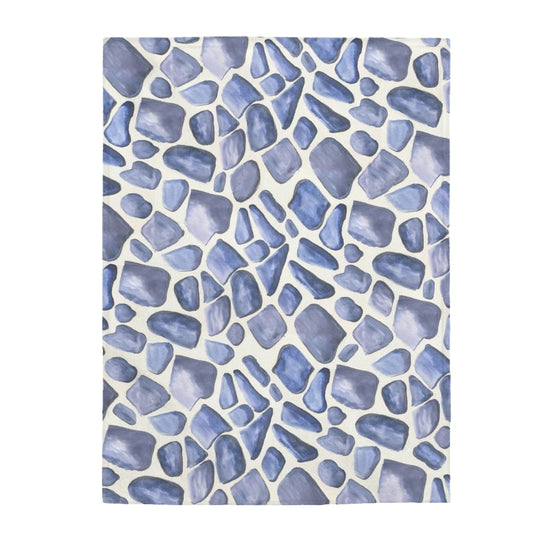 Blue Giraffe Velveteen Plush Blanket