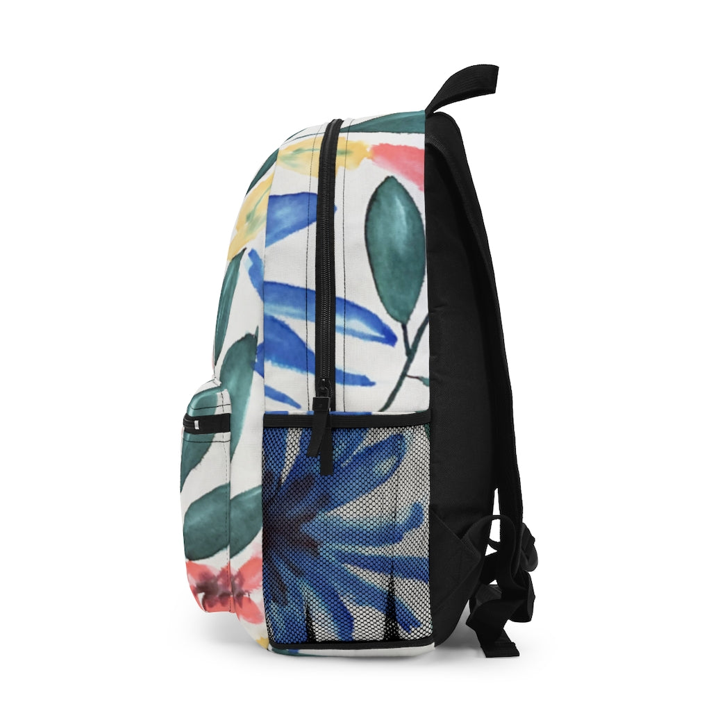 Floral Watercolor Printed Backpack (Made in USA)