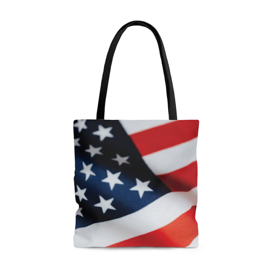 American Flag Printed Tote Bag