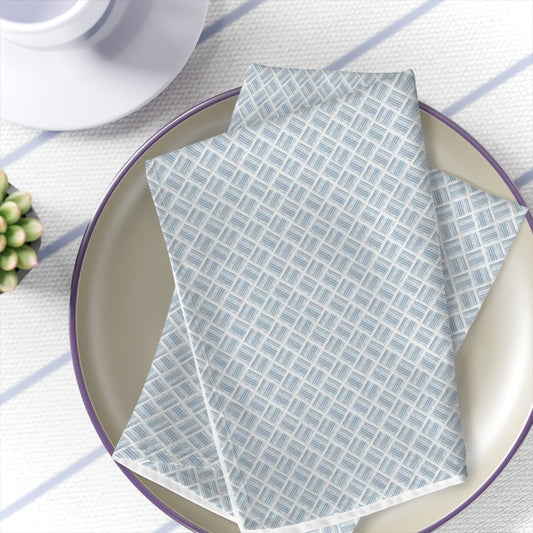 Blue Basketweave Napkins, Set of 4
