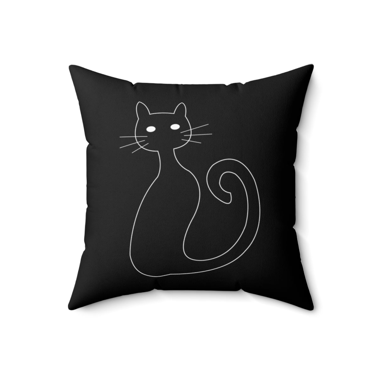 Black Cat Halloween Faux Suede Square Pillow - 2 sided