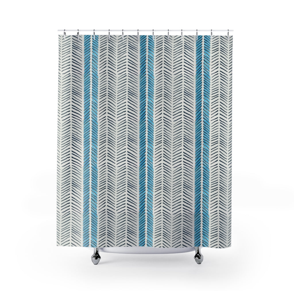 Herringbone Printed Shower Curtains