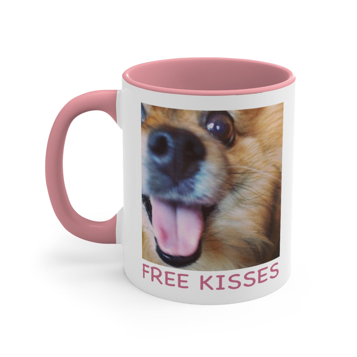 FREE KISSES. Dog Accent Coffee Mug, 11oz