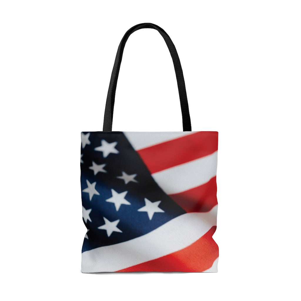 American Flag Printed Tote Bag