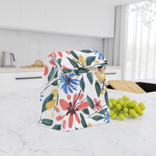 Floral Watercolor Printed Polyester Lunch Bag