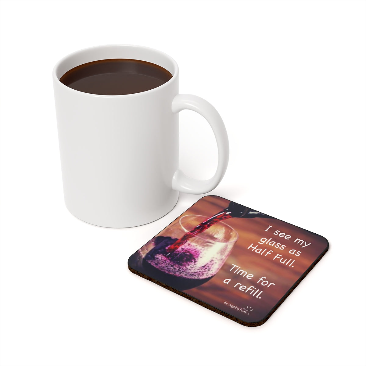 Time for a refill, Cork Back Coasters Set of 4