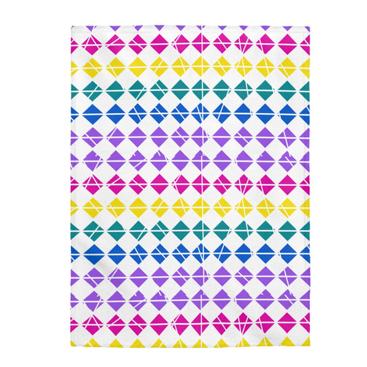 Rainbow Diamond Geo Printed Velveteen Plush Blanket