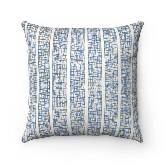 Textured Stripe Printed Spun Polyester Square Pillow