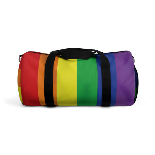 Rainbow Stripe Printed Duffel Bag