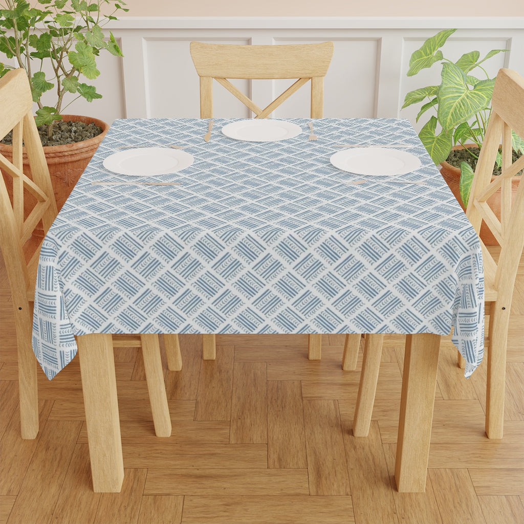 Watercolor Basketweave Printed Table Cloth