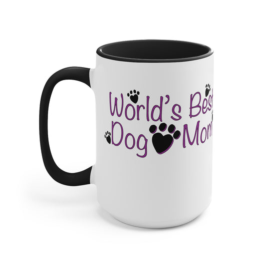 Worlds Best Dog Mom Accent Mug