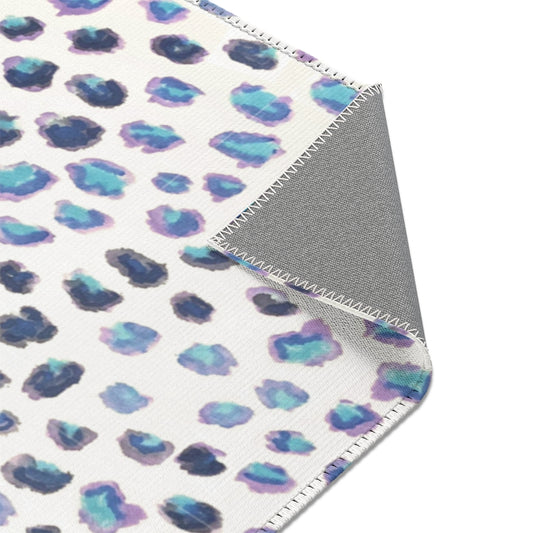 Blue Cheetah Leopard Printed Area Rugs
