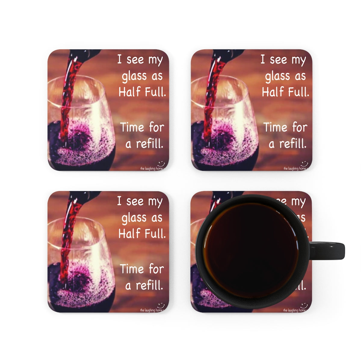 Time for a Refill Corkwood Coaster Set of 4