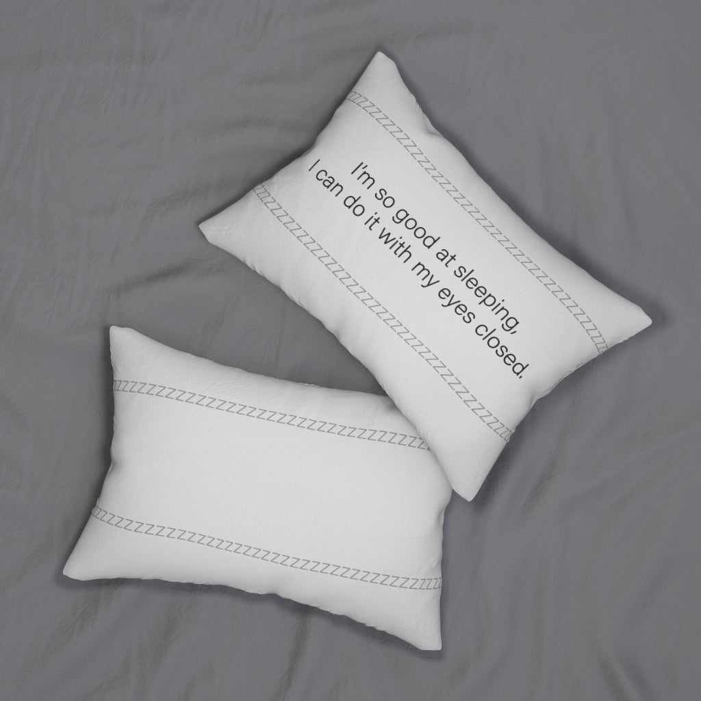 So Good At Sleeping WHITE Spun Polyester Lumbar Pillow 14"x20"