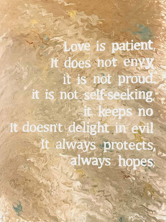 Love is Patient, Original Painting, Abstract Acrylic on canvas 2 Panel 36” x 24”