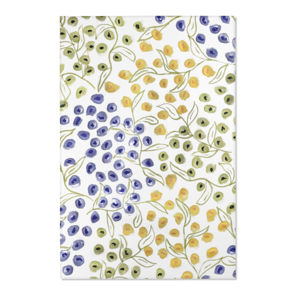 Watercolor Floral Printed Area Rugs