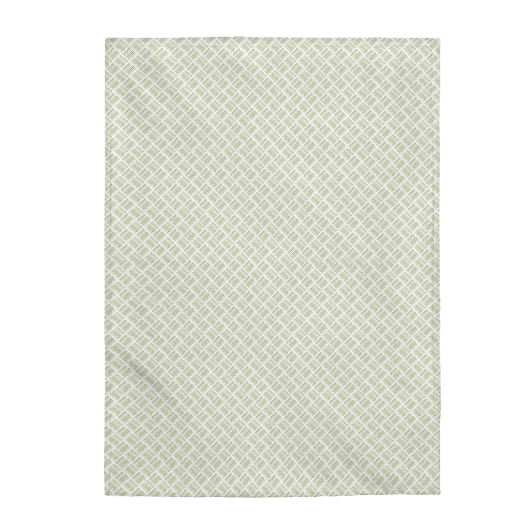 Green Basketweave Velveteen Plush Blanket
