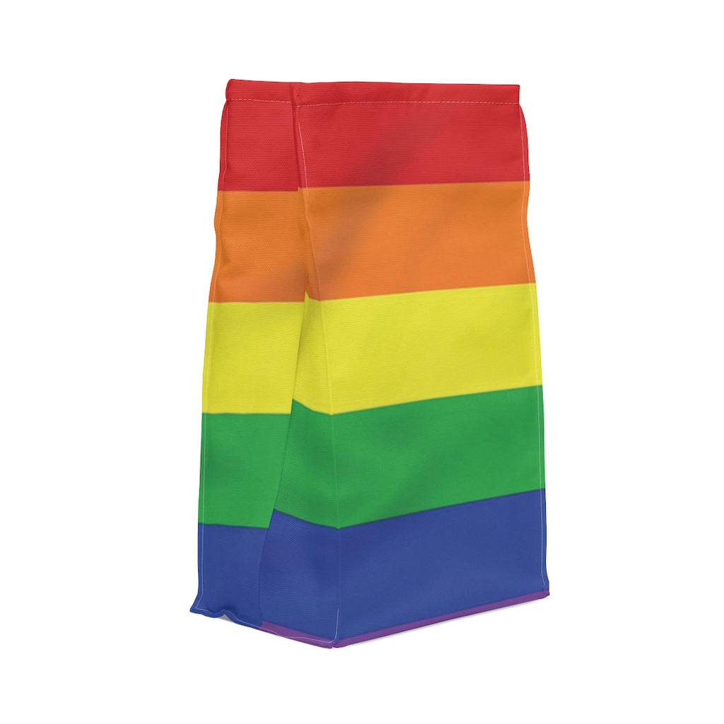 Rainbow Stripe Printed Polyester Lunch Bag