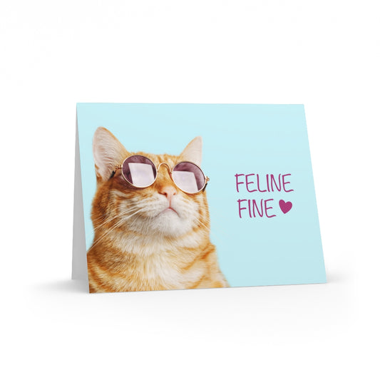 Feline Fine Kitty Cat Greeting cards (8 pcs)