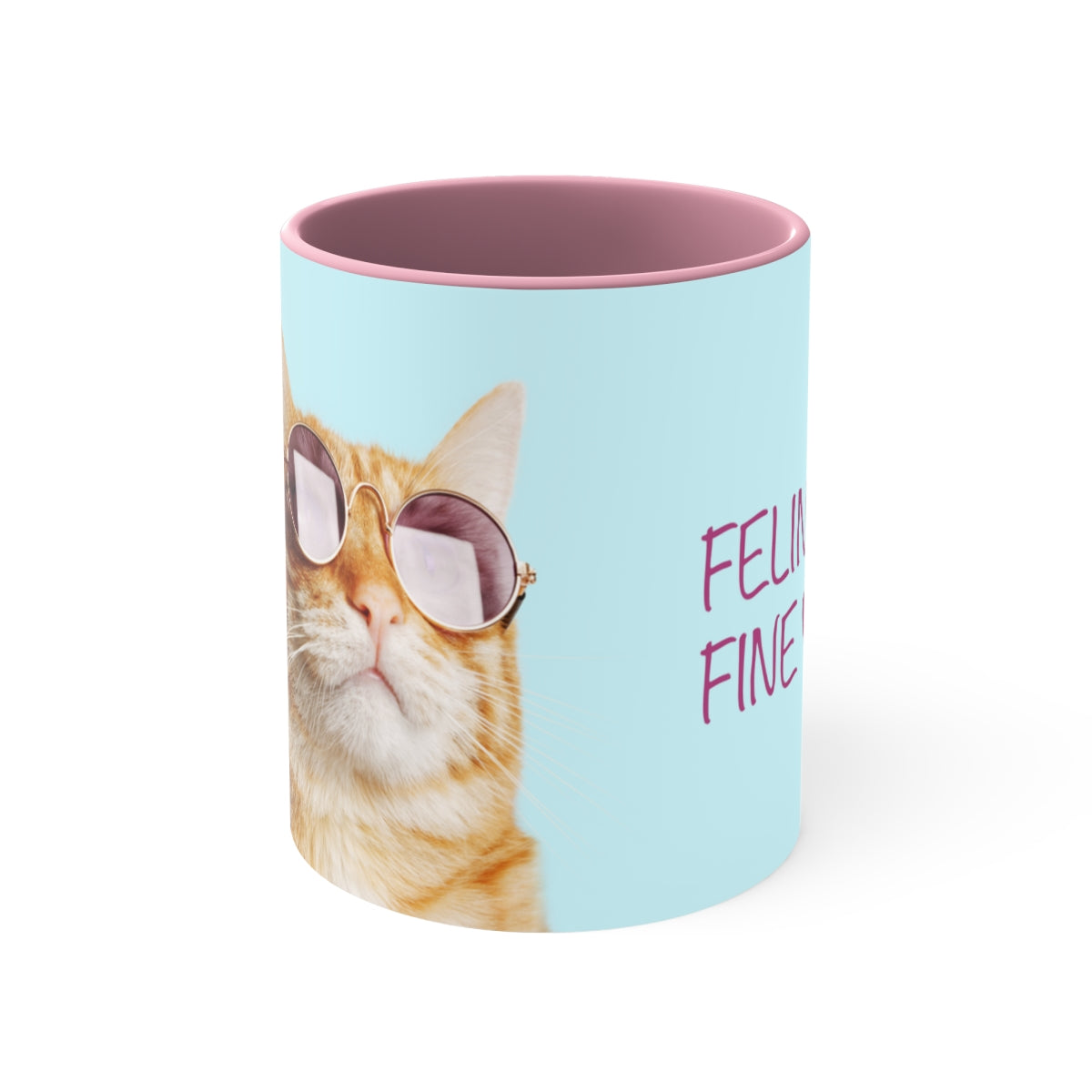 Feline Fine Kitty Cat Accent Coffee Mug, 11oz